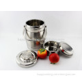 1.6L-2L-3L Drum shape stainless steel keep warm handle pot/ food warmer pot